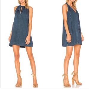 Rails Rhiannon Tie-Neck denim Chambray Dress size large